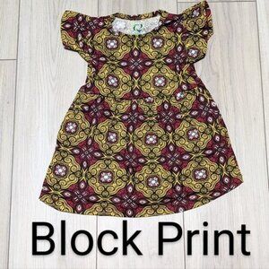 Toddler Girls Ruffle Sleeves Cotton Dress –Vibrant Block Print,NWOT, Casual Wear